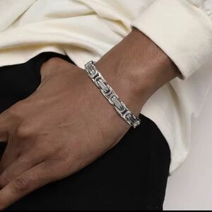 Men Silver Stainless Steel Bracelet Accessory Jewelry
